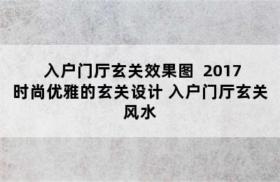  入户门厅玄关效果图  2017时尚优雅的玄关设计 入户门厅玄关风水